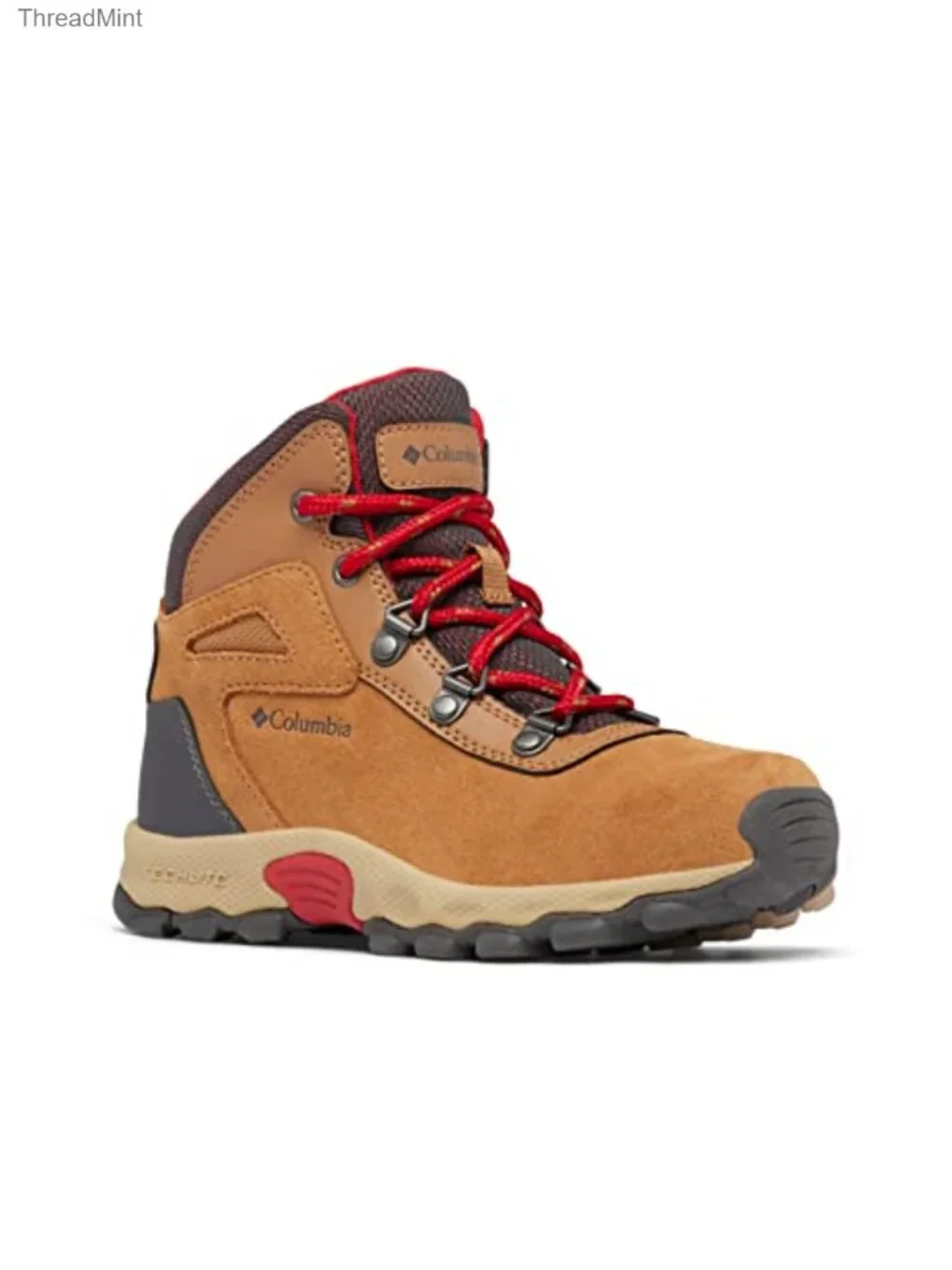 Columbia Boys Hiking Boots Suede Leather Kids Mid-Top Toggle Lace